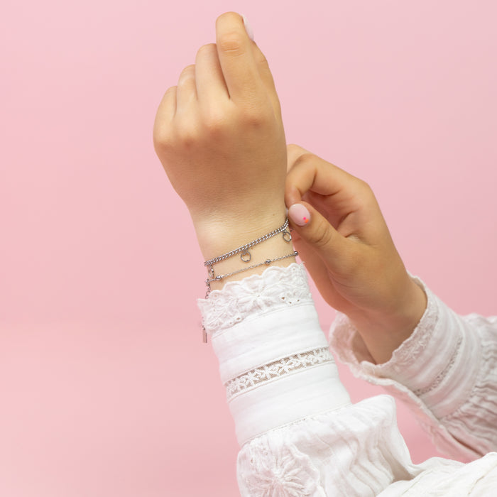 Oozoo Zilverkleurige Armband Met Appels