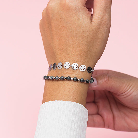 Oozoo Zilverkleurige Armband Met Smileys