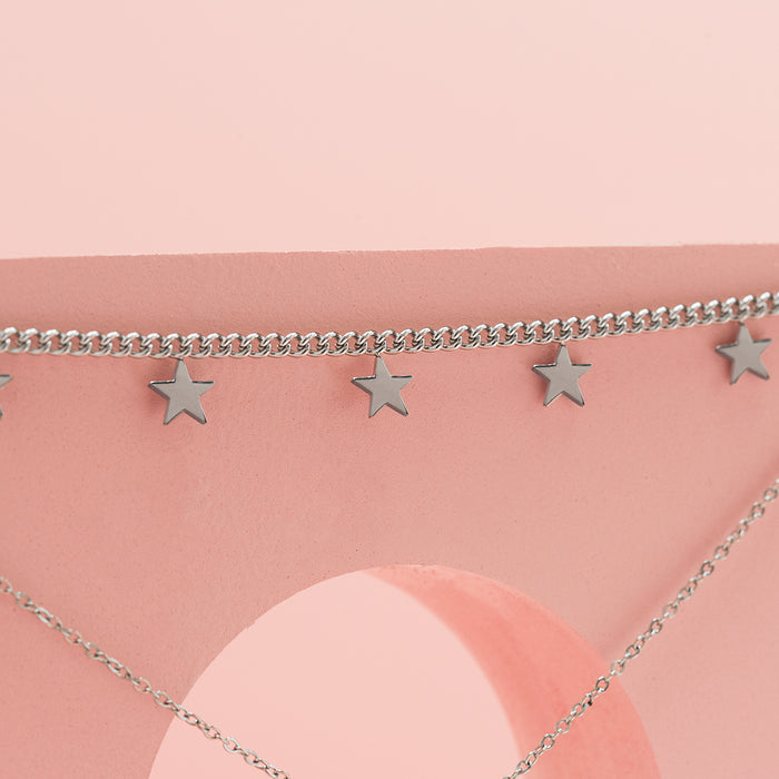 Oozoo Zilverkleurige Armband Met Sterretjes