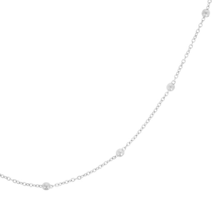 Oozoo Zilverkleurige Ketting Met Bolletjes