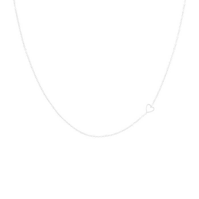 oozoo Zilverkleurige ketting met een hart