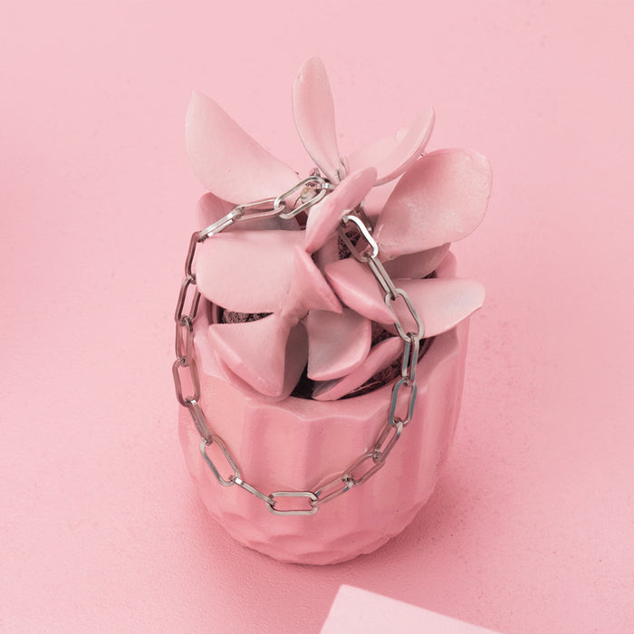 Oozoo Zilverkleurige Ketting Met Grove Schakels