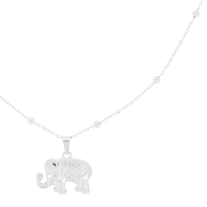 Oozoo Zilverkleurige Ketting Met Olifant Bedeltje