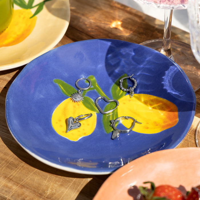 Oozoo Zilverkleurige Oorbellen Met Hart