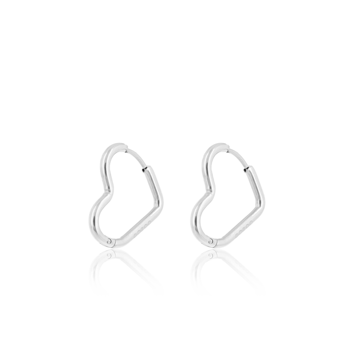 oozoo Zilverkleurige oorbellen met hart