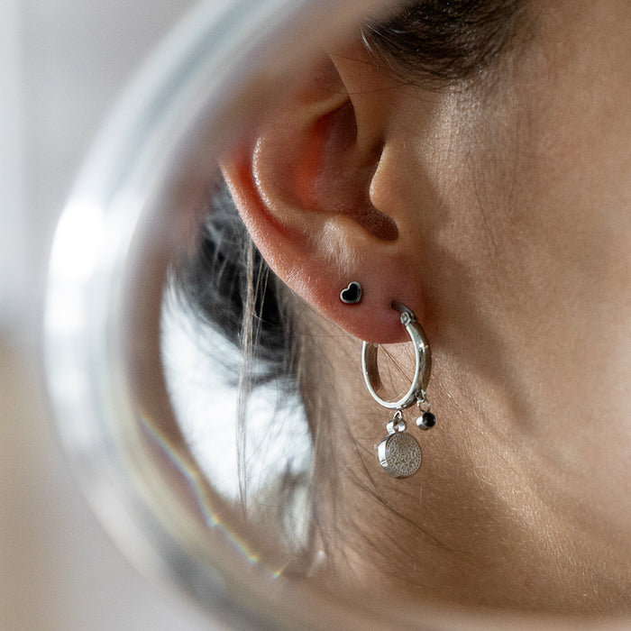 Oozoo Zilverkleurige Oorringen Met Munt Bedel