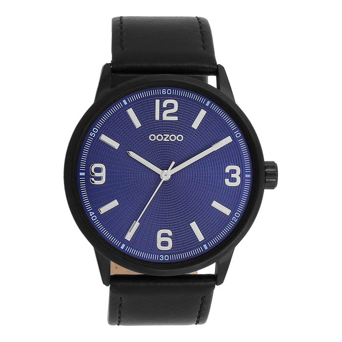 oozoo Zwarte OOZOO horloge met leren band - C11502