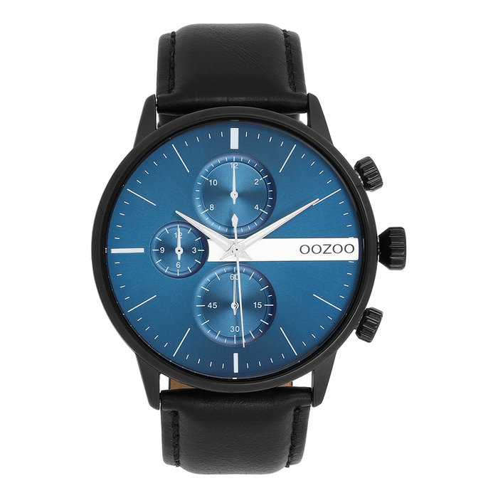 oozoo Zwarte OOZOO horloge met leren band - C11510