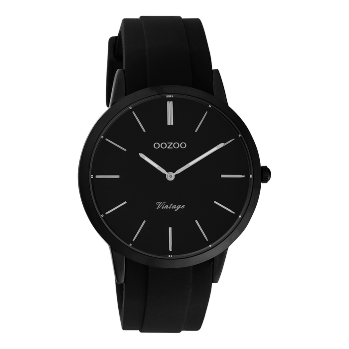 oozoo Zwarte OOZOO horloge met rubber band - C20173
