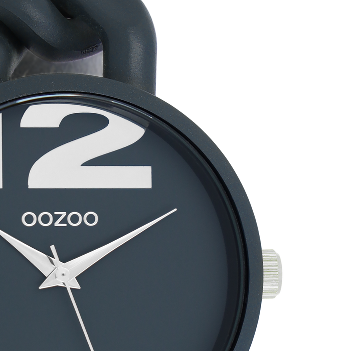 Oozoo Rook Grijze OOZOO Horloge Met Grove Schakelarmband - C11268