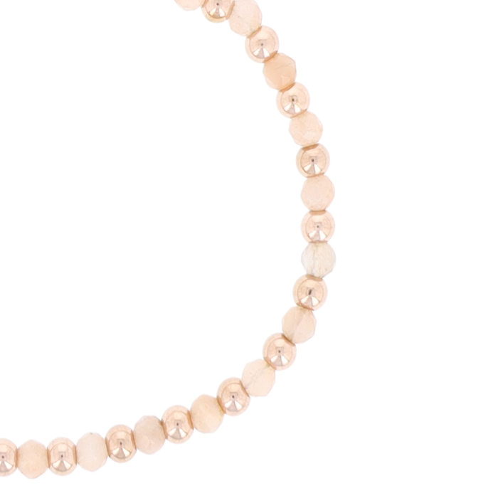 Oozoo Rosé Goudkleurige Armband Met Roze Natuursteentjes