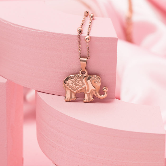 Oozoo Rosé Goudkleurige Ketting Met Olifant Bedeltje
