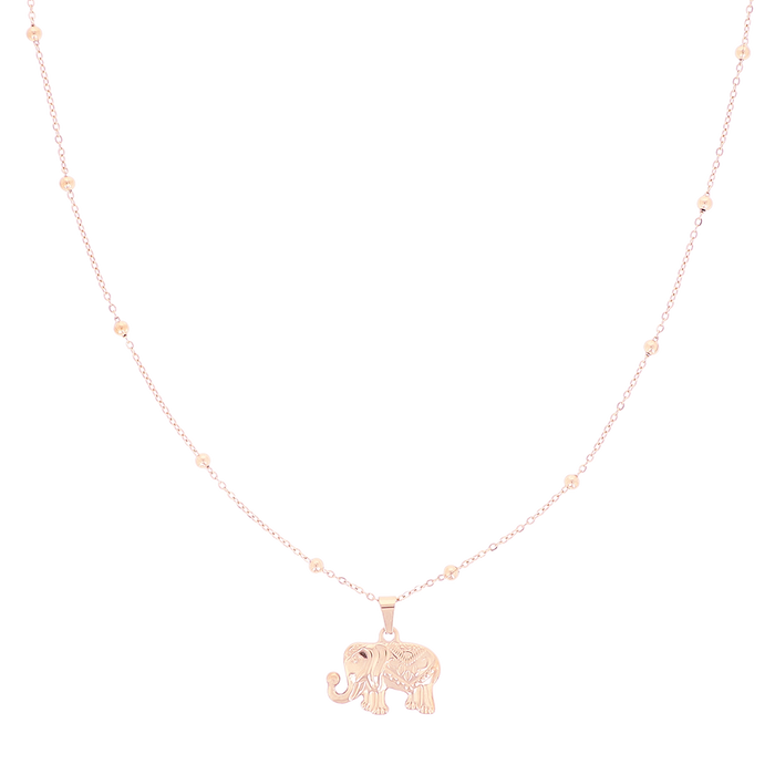 oozoo Rosé goudkleurige ketting met olifant bedeltje