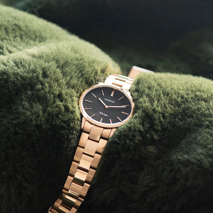 Oozoo Rosé Goudkleurige OOZOO Horloge Met Roestvrijstalen Armband - C20037