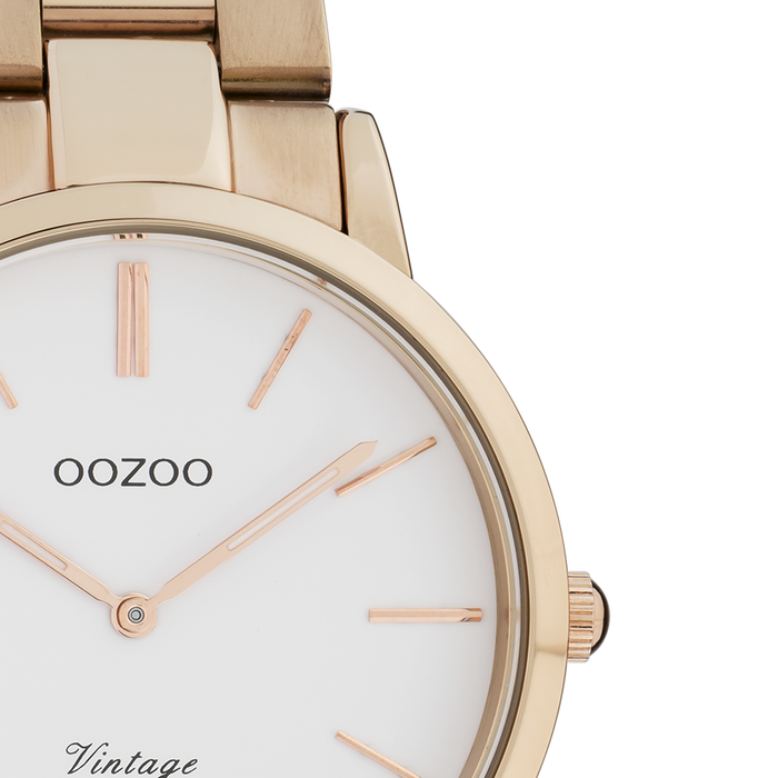 Oozoo Rosé Goudkleurige OOZOO Horloge Met Roestvrijstalen Armband - C20036