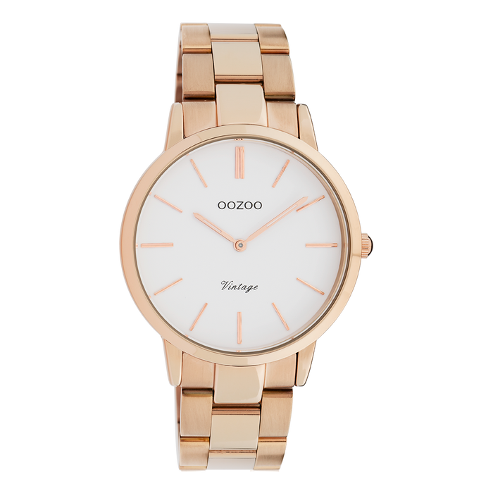 oozoo Rosé goudkleurige OOZOO horloge met roestvrijstalen armband - C20036