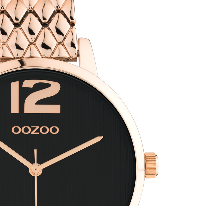 Oozoo Rosé Goudkleurige OOZOO Horloge Met Roestvrijstalen Armband - C11024