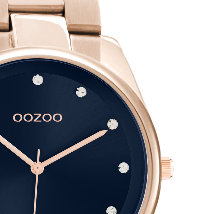 Oozoo Rosé Goudkleurige OOZOO Horloge Met Roestvrijstalen Armband - C10967