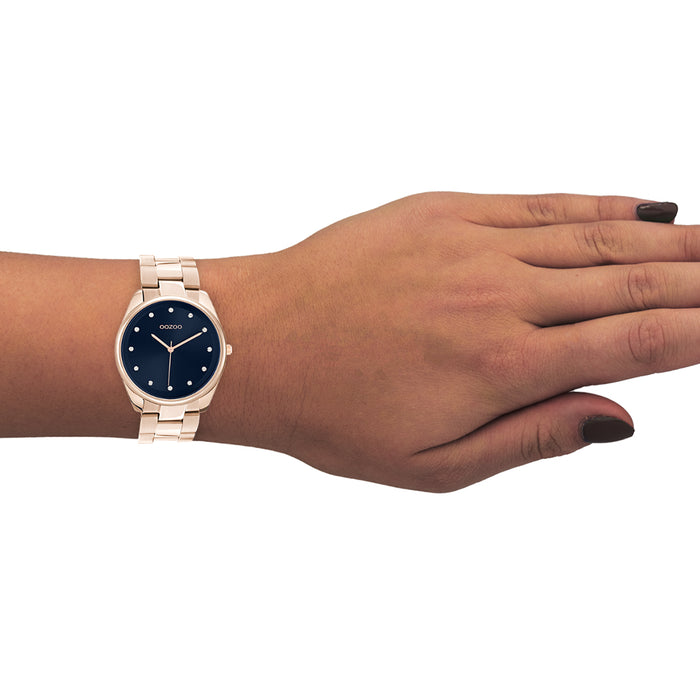 Oozoo Rosé Goudkleurige OOZOO Horloge Met Roestvrijstalen Armband - C10967
