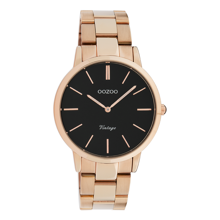 oozoo Rosé goudkleurige OOZOO horloge met roestvrijstalen armband - C20037