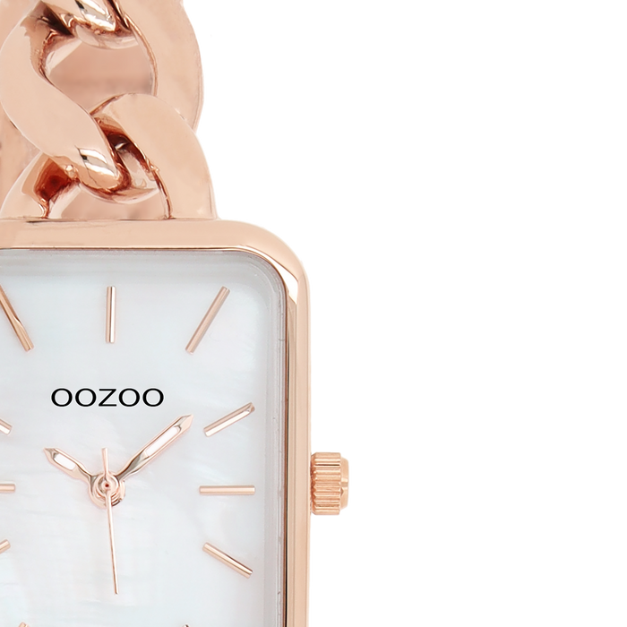 Oozoo Rosé Goudkleurige OOZOO Horloge Met Schakelarmband - C11134