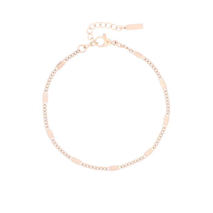 Oozoo Rosé Kleurige Armband + Ketting Set Met Klassiek Detail