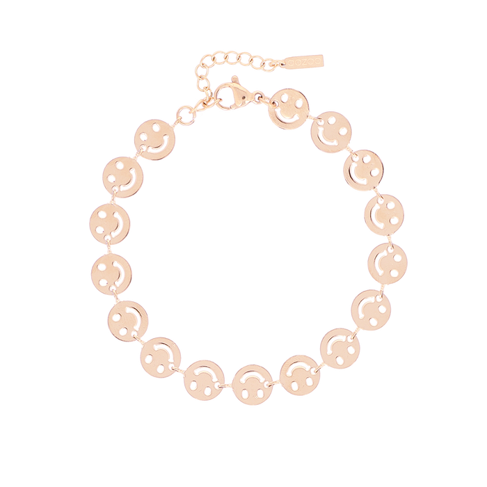 Oozoo Rosé Kleurige Armband + Ketting Set Met Smileys