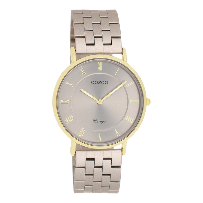 Oozoo Taupe OOZOO Horloge Met Roestvrijstalen Armband - C20368