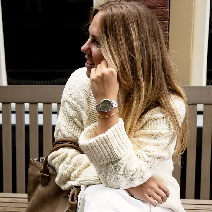 oozoo Taupe OOZOO horloge met roestvrijstalen armband - C20368