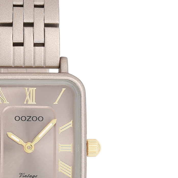 Oozoo Taupe OOZOO Horloge Met Roestvrijstalen Armband - C20412
