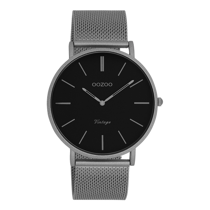 oozoo Titanium OOZOO horloge met metalen mesh armband - C9928
