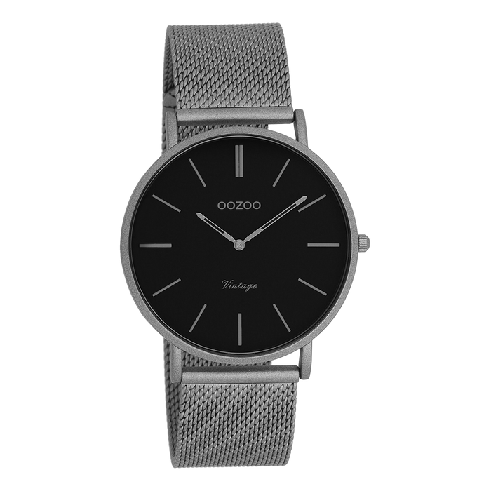 oozoo Titanium OOZOO horloge met metalen mesh armband - C9929