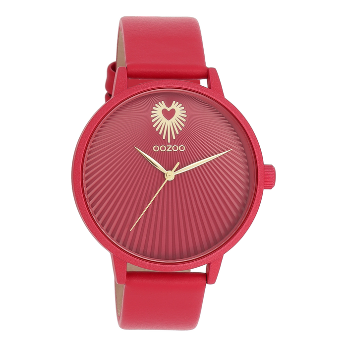 oozoo Viva magenta OOZOO horloge met leren band - C11247