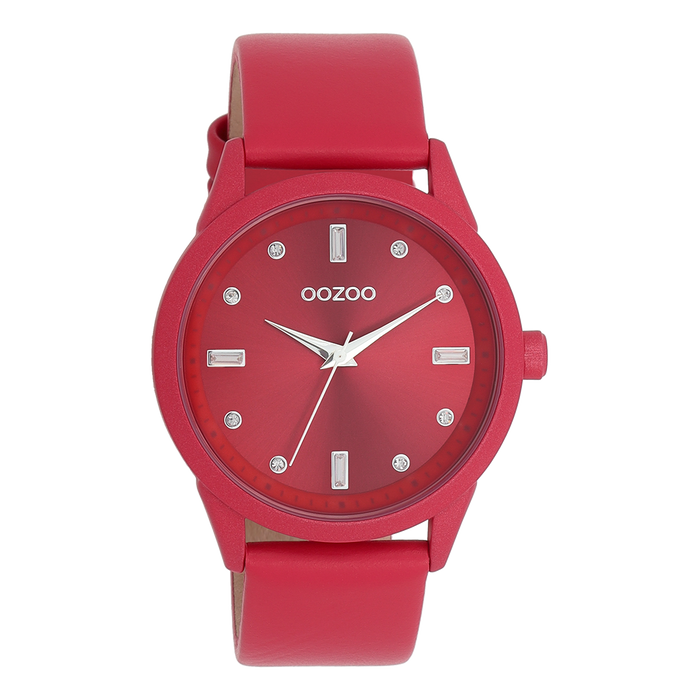 oozoo Viva magenta OOZOO horloge met leren band - C11286