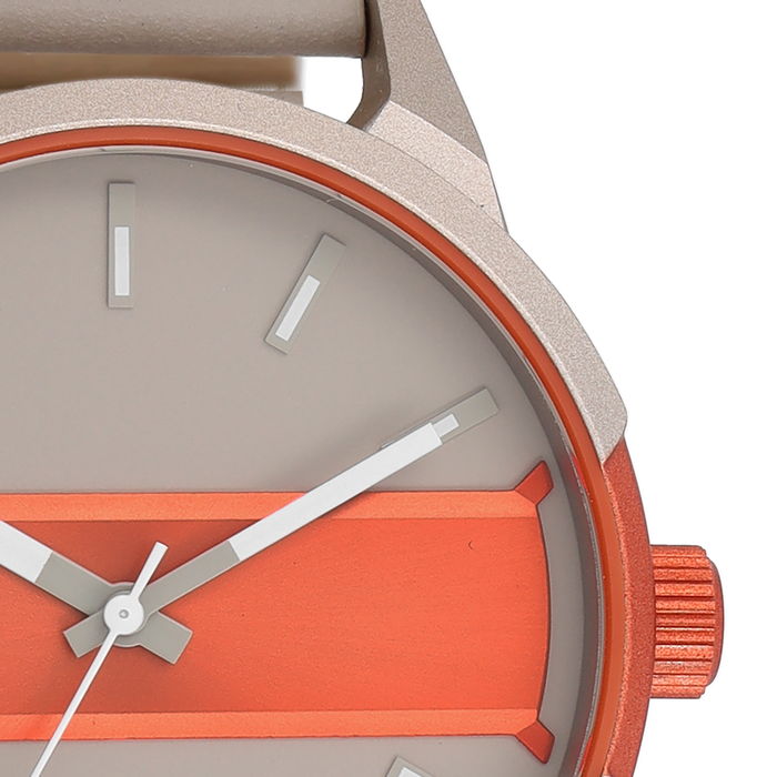 Oozoo Zand/fluo Oranje OOZOO Horloge Met Zand Leren Band - C11230