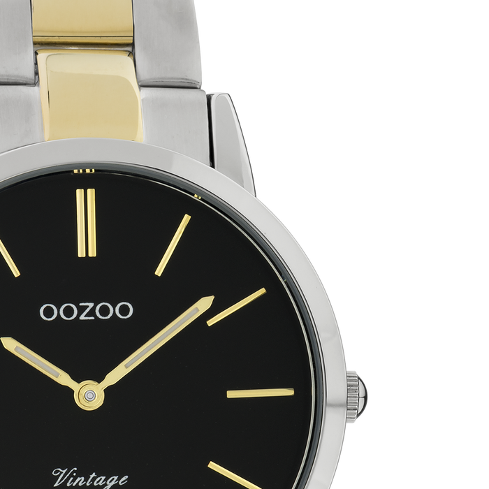 Oozoo Zilver/goudkleurige OOZOO Horloge Met Roestvrijstalen Armband - C20107
