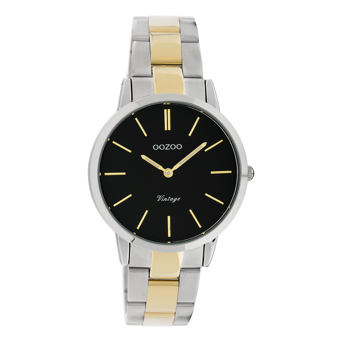 oozoo Zilver/goudkleurige OOZOO horloge met roestvrijstalen armband - C20107