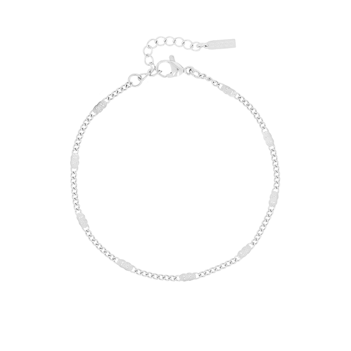 Oozoo Zilverkleurige Armband + Ketting Set Met Klassiek Detail