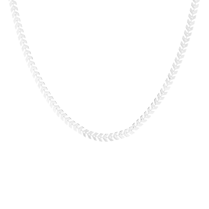 Oozoo Zilverkleurige Armband + Ketting Set Met V-schakel