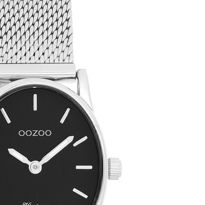 Oozoo Zilverkleurige OOZOO Horloge Met Metalen Mesh Armband - C20257