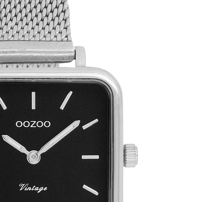 Oozoo Zilverkleurige OOZOO Horloge Met Metalen Mesh Armband - C20262