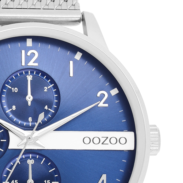 Oozoo Zilverkleurige OOZOO Horloge Met Metalen Mesh Armband - C11300