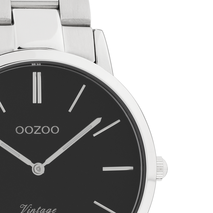 Oozoo Zilverkleurige OOZOO Horloge Met Roestvrijstalen Armband - C20031