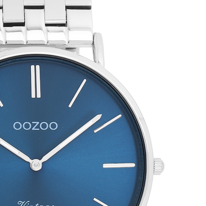 Oozoo Zilverkleurige OOZOO Horloge Met Roestvrijstalen Armband - C20401