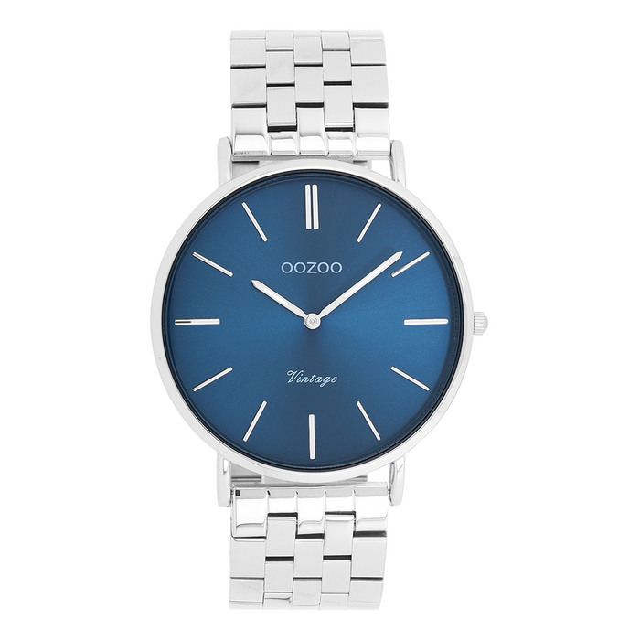 oozoo Zilverkleurige OOZOO horloge met roestvrijstalen armband - C20401