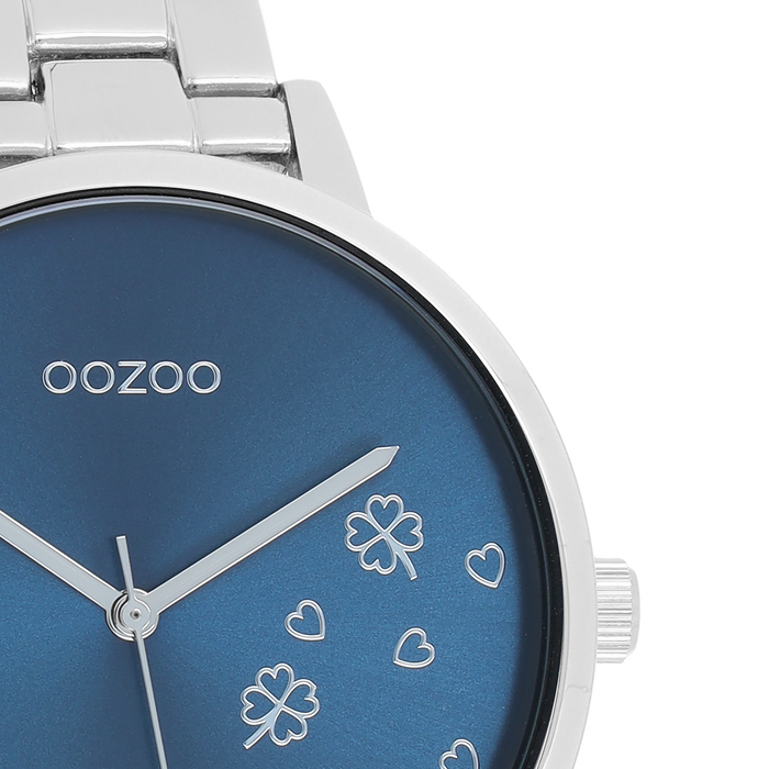 Oozoo Zilverkleurige OOZOO Horloge Met Roestvrijstalen Armband - C11121