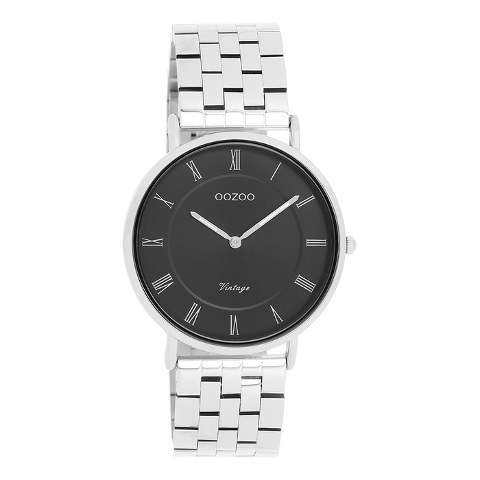 oozoo Zilverkleurige OOZOO horloge met roestvrijstalen armband - C20366