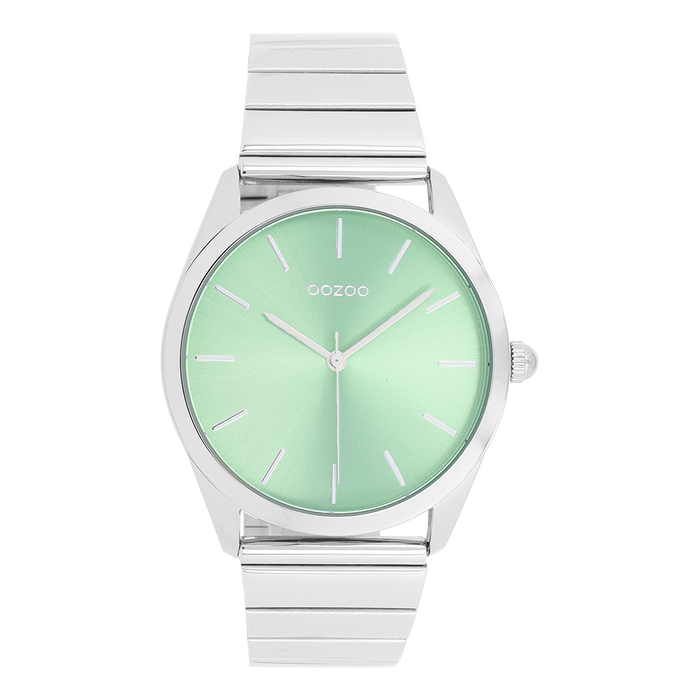 oozoo Zilverkleurige OOZOO horloge met roestvrijstalen armband - C11516