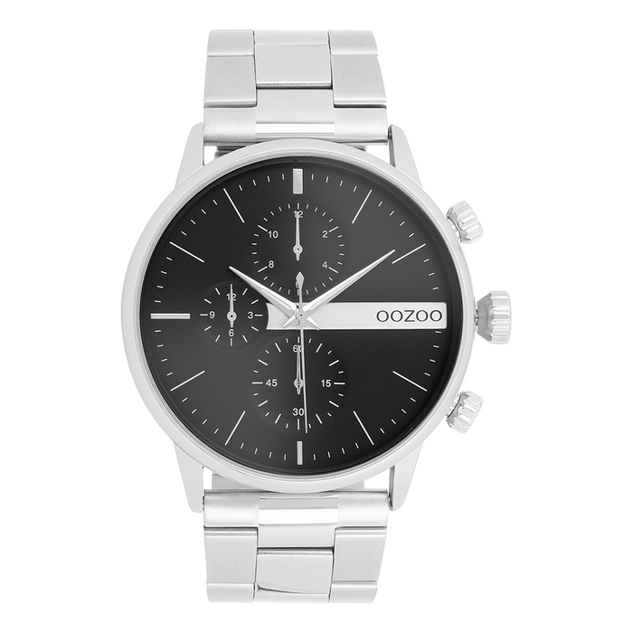 oozoo Zilverkleurige OOZOO horloge met roestvrijstalen armband - C11511