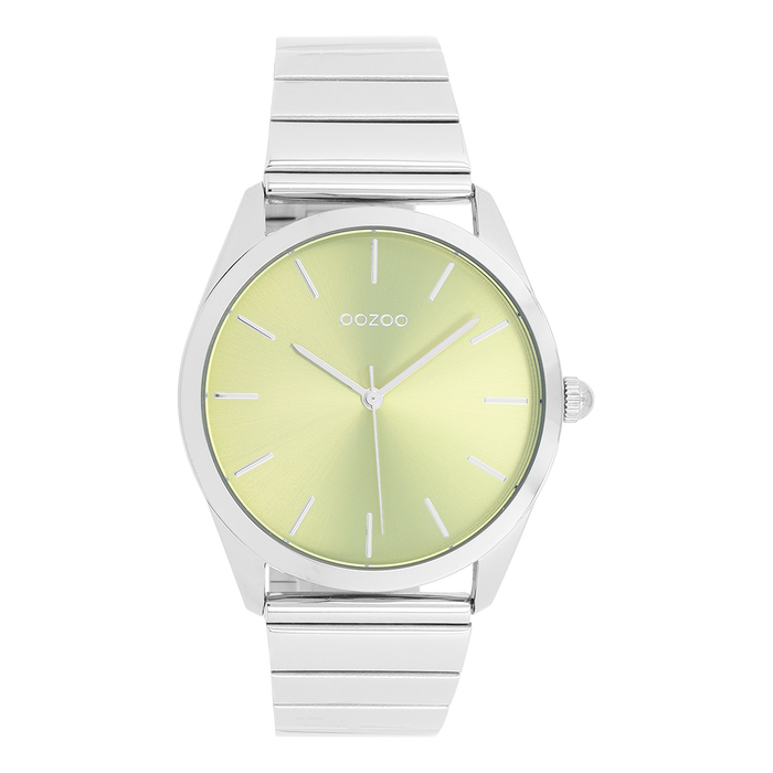 oozoo Zilverkleurige OOZOO horloge met roestvrijstalen armband - C11515